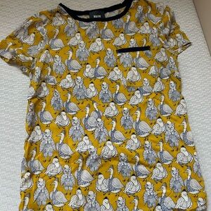 Maeve Mustard Owl Print Top